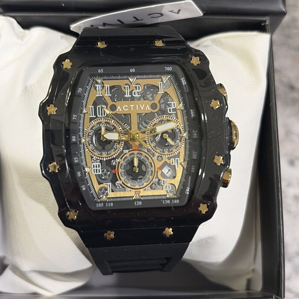Invicta Activa  X Men's Watch Skeleton Dial-44.3mm Black & Gold Dial ACW2305-026